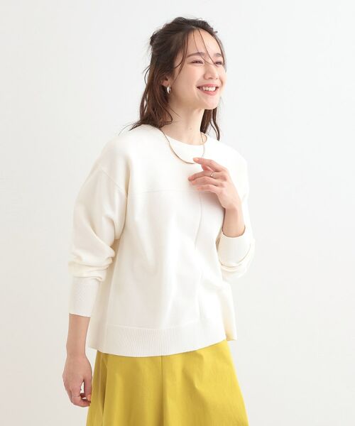 SHOO・LA・RUE / シューラルー ニット・セーター | 【S-LL/洗える】顔回りすっきりガーター編み切り替えニット | 詳細10