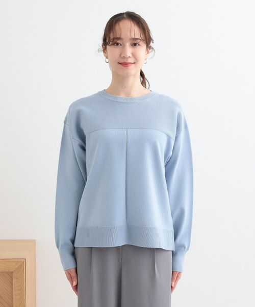 SHOO・LA・RUE / シューラルー ニット・セーター | 【S-LL/洗える】顔回りすっきりガーター編み切り替えニット | 詳細13