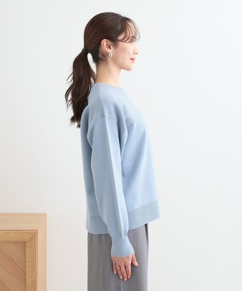 SHOO・LA・RUE / シューラルー ニット・セーター | 【S-LL/洗える】顔回りすっきりガーター編み切り替えニット | 詳細14