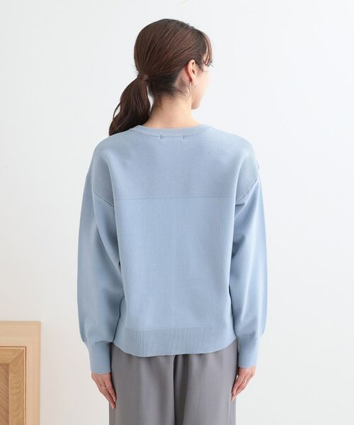 SHOO・LA・RUE / シューラルー ニット・セーター | 【S-LL/洗える】顔回りすっきりガーター編み切り替えニット | 詳細15