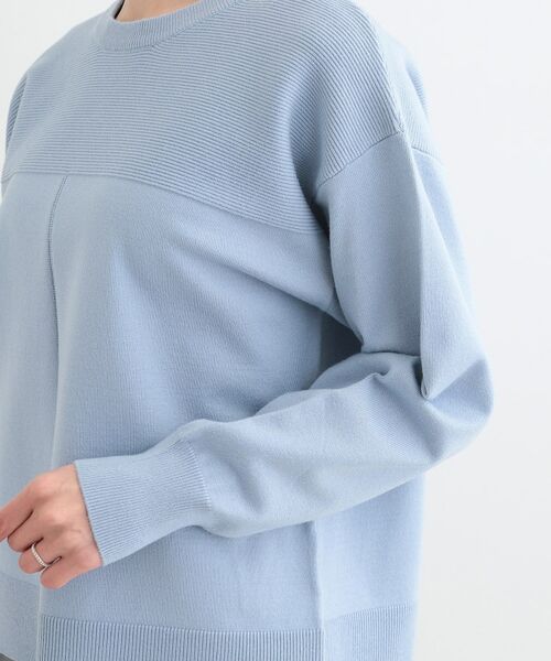 SHOO・LA・RUE / シューラルー ニット・セーター | 【S-LL/洗える】顔回りすっきりガーター編み切り替えニット | 詳細17