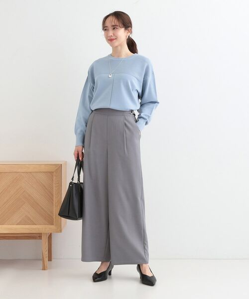 SHOO・LA・RUE / シューラルー ニット・セーター | 【S-LL/洗える】顔回りすっきりガーター編み切り替えニット | 詳細3