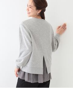 SHOO・LA・RUE / シューラルー カットソー | 【洗える/S-LL】一枚でサマ見え 裾チュールレイヤードスウェット