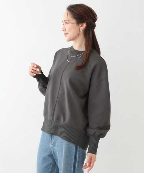 SHOO・LA・RUE / シューラルー カットソー | 【洗える/S-LL】長めのリブでお袖すっきり 異素材トップス | 詳細2