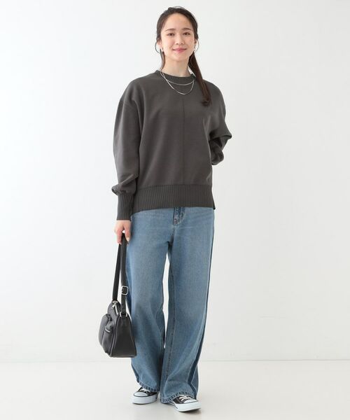 SHOO・LA・RUE / シューラルー カットソー | 【洗える/S-LL】長めのリブでお袖すっきり 異素材トップス | 詳細3