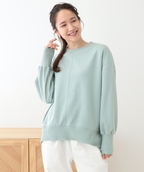 SHOO・LA・RUE / シューラルー カットソー | 【洗える/S-LL】長めのリブでお袖すっきり 異素材トップス | 詳細5