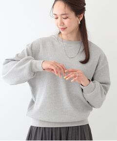 SHOO・LA・RUE / シューラルー カットソー | 【洗える/S-LL/前後2WAY】きらっと光るラメが目を惹く ワッフルトップス