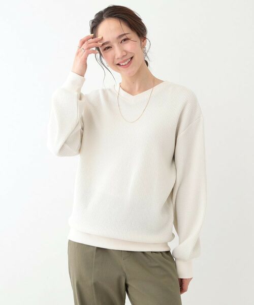 SHOO・LA・RUE / シューラルー カットソー | 【洗える/S-LL/前後2WAY】きらっと光るラメが目を惹く ワッフルトップス | 詳細3