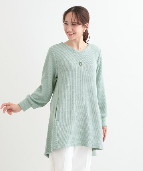 SHOO・LA・RUE / シューラルー ワンピース | 【洗える/S-LL】ふんわりタッチが癖になる ふくれジャカードチュニック | 詳細1