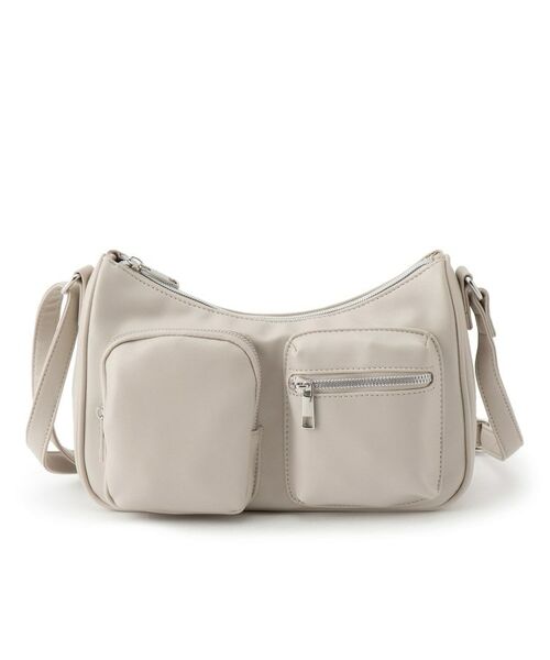 SHOO・LA・RUE/シューラルー フロント2ポケットショルダーバッグ グレー(012) 00 SHOO・LA・RUE/シューラルー フロント2ポケットショルダーバッグ グレー(012) 00