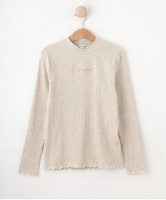 SHOO・LA・RUE / シューラルー カットソー | 【100-150cm】刺繍ロゴ使いリブロンT