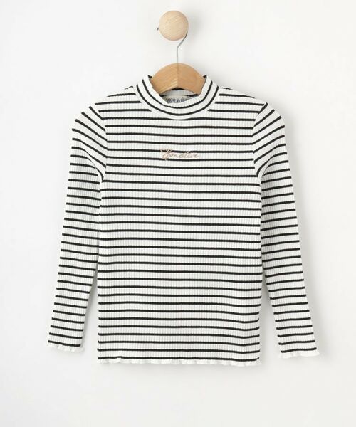 SHOO・LA・RUE / シューラルー カットソー | 【100-150cm】刺繍ロゴ使いリブロンT | 詳細1