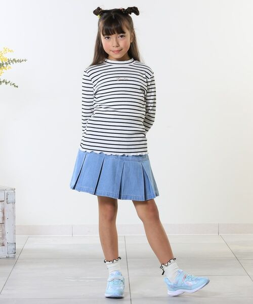 SHOO・LA・RUE / シューラルー カットソー | 【100-150cm】刺繍ロゴ使いリブロンT | 詳細12