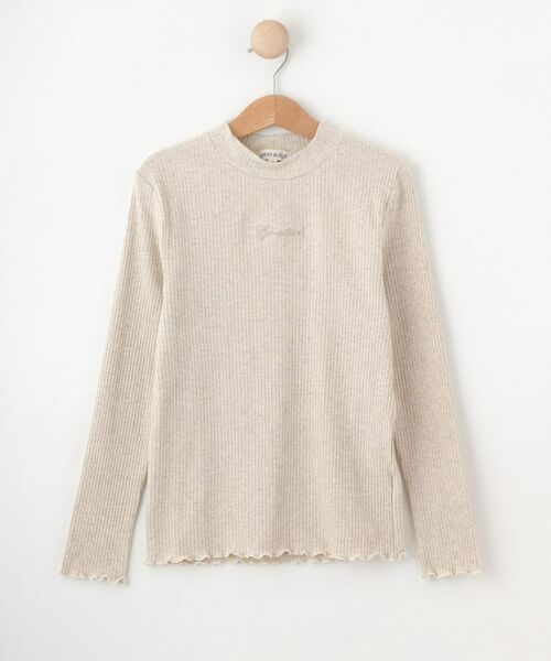SHOO・LA・RUE/シューラルー 【100-150cm】刺繍ロゴ使いリブロンT ライトグレー(011) 10(100cm) SHOO・LA・RUE/シューラルー 【100-150cm】刺繍ロゴ使いリブロンT ライトグレー(011) 10(100cm)
