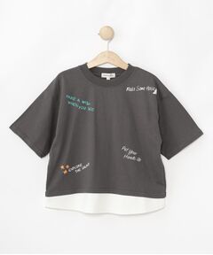 SHOO・LA・RUE / シューラルー Tシャツ | 【100-150cm】アソートプリント裾レイヤード五分袖Tシャツ