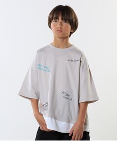 SHOO・LA・RUE / シューラルー Tシャツ | 【100-150cm】アソートプリント裾レイヤード五分袖Tシャツ