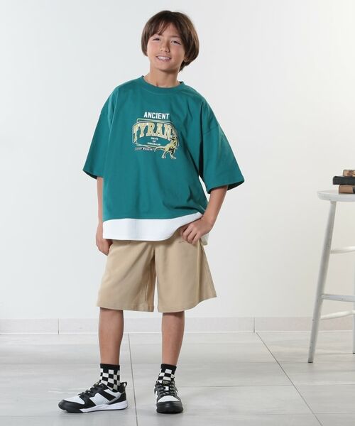 SHOO・LA・RUE / シューラルー Tシャツ | 【100-150cm】アソートプリント裾レイヤード五分袖Tシャツ | 詳細13