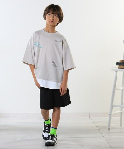 SHOO・LA・RUE / シューラルー Tシャツ | 【100-150cm】アソートプリント裾レイヤード五分袖Tシャツ | 詳細18