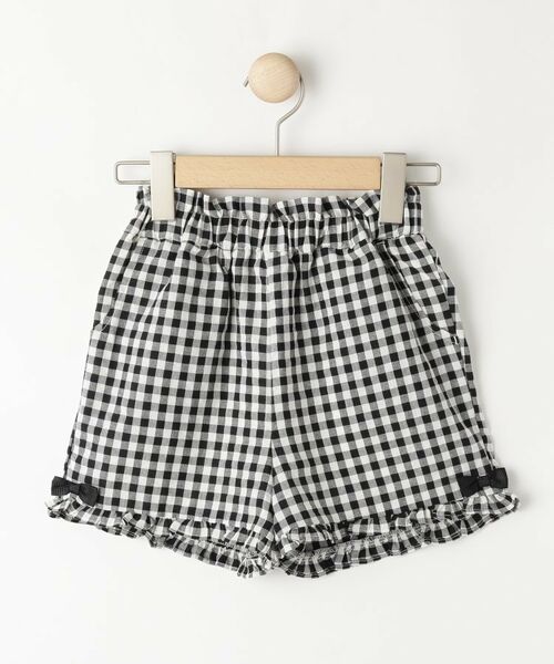 SHOO・LA・RUE/シューラルー 【100-120cm】ギンガムフリルショートパンツ ブラック(019) 10(100cm) SHOO・LA・RUE/シューラルー 【100-120cm】ギンガムフリルショートパンツ ブラック(019) 10(100cm)