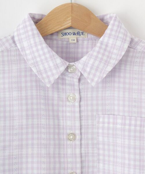 SHOO・LA・RUE / シューラルー シャツ・ブラウス | 【洗える/100-150cm】お袖リボンがアクセント クロップド丈 チェックシャツ | 詳細3