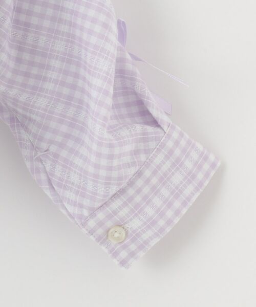 SHOO・LA・RUE / シューラルー シャツ・ブラウス | 【洗える/100-150cm】お袖リボンがアクセント クロップド丈 チェックシャツ | 詳細5