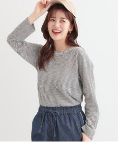 SHOO・LA・RUE / シューラルー カットソー | 【洗える/S-LL】大人カジュアルに スラブボーダーロンT