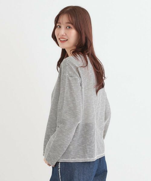 SHOO・LA・RUE / シューラルー カットソー | 【洗える/S-LL】大人カジュアルに スラブボーダーロンT | 詳細10