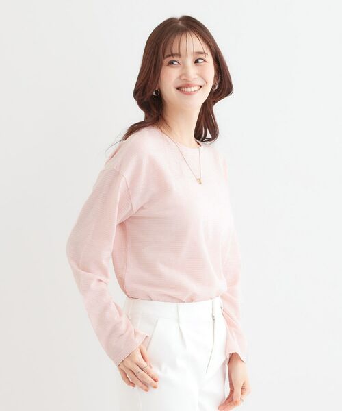 SHOO・LA・RUE / シューラルー カットソー | 【洗える/S-LL】大人カジュアルに スラブボーダーロンT | 詳細2