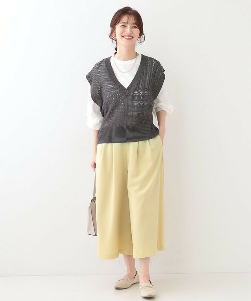 SHOO・LA・RUE / シューラルー ベスト | パッチワーク風 編み地切替えニットベスト | 詳細7