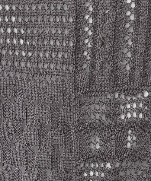 SHOO・LA・RUE / シューラルー ベスト | パッチワーク風 編み地切替えニットベスト | 詳細8