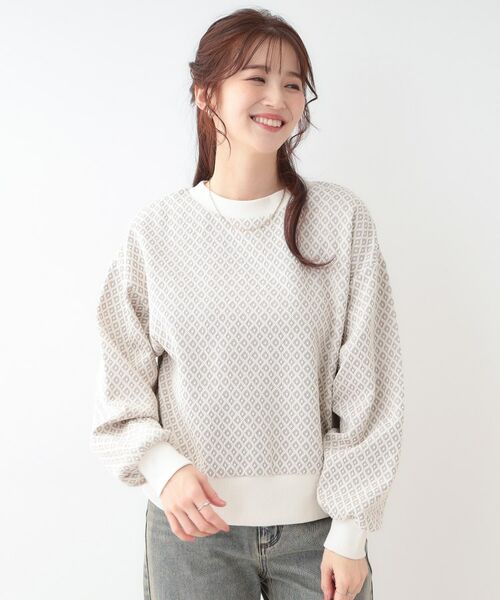 SHOO・LA・RUE / シューラルー カーディガン・ボレロ | 【洗える/S-LL/前後2WAY】幾何学柄ジャカードカーディガン | 詳細3