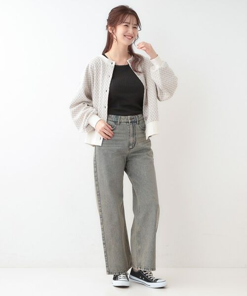 SHOO・LA・RUE / シューラルー カーディガン・ボレロ | 【洗える/S-LL/前後2WAY】幾何学柄ジャカードカーディガン | 詳細5