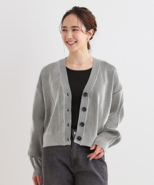 SHOO・LA・RUE / シューラルー カーディガン・ボレロ | 【着丈が選べる】スポンディッシュ配色畦カーディガン | 詳細1