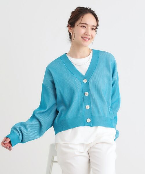 SHOO・LA・RUE / シューラルー カーディガン・ボレロ | 【着丈が選べる】スポンディッシュ配色畦カーディガン | 詳細9