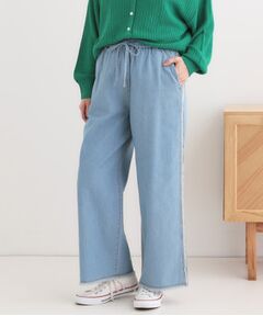 SHOO・LA・RUE / シューラルー デニムパンツ | 【S-LL】フリンジイージーデニムパンツ