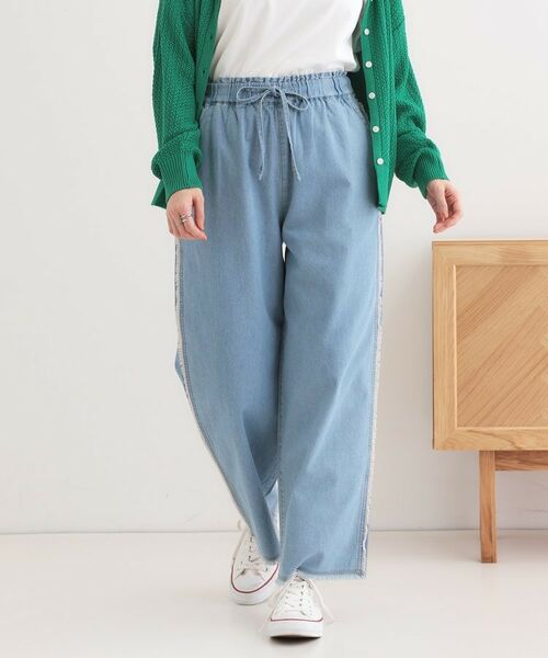 SHOO・LA・RUE / シューラルー デニムパンツ | 【S-LL】フリンジイージーデニムパンツ | 詳細1