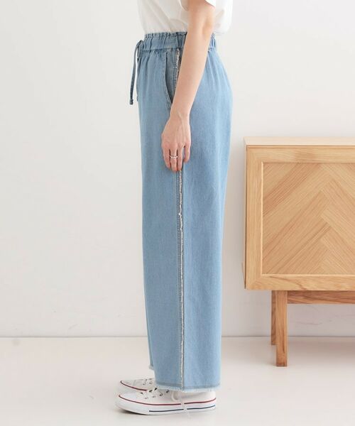 SHOO・LA・RUE / シューラルー デニムパンツ | 【S-LL】フリンジイージーデニムパンツ | 詳細10