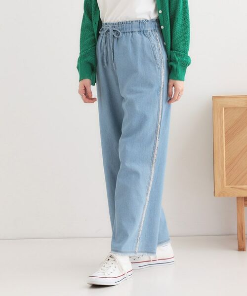 SHOO・LA・RUE / シューラルー デニムパンツ | 【S-LL】フリンジイージーデニムパンツ | 詳細2