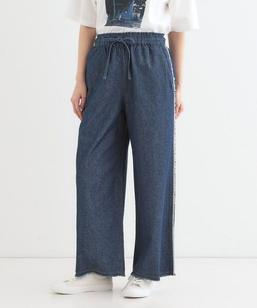 SHOO・LA・RUE / シューラルー デニムパンツ | 【S-LL】フリンジイージーデニムパンツ | 詳細5