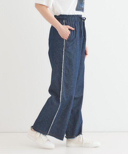 SHOO・LA・RUE / シューラルー デニムパンツ | 【S-LL】フリンジイージーデニムパンツ | 詳細6