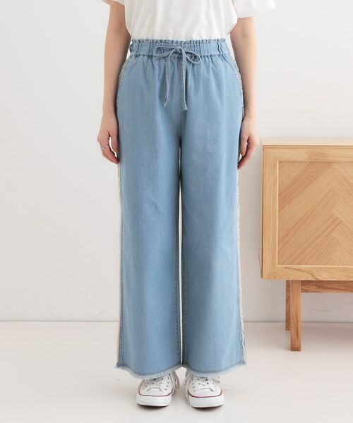 SHOO・LA・RUE / シューラルー デニムパンツ | 【S-LL】フリンジイージーデニムパンツ | 詳細9