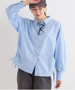 SHOO・LA・RUE / シューラルー シャツ・ブラウス | 【洗える/S-LL】サイドリボンで差をつける さらさら綿混シャツ