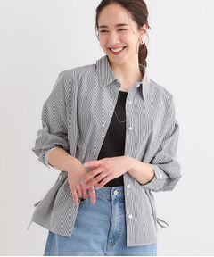 SHOO・LA・RUE / シューラルー シャツ・ブラウス | 【洗える/S-LL】サイドリボンで差をつける さらさら綿混シャツ