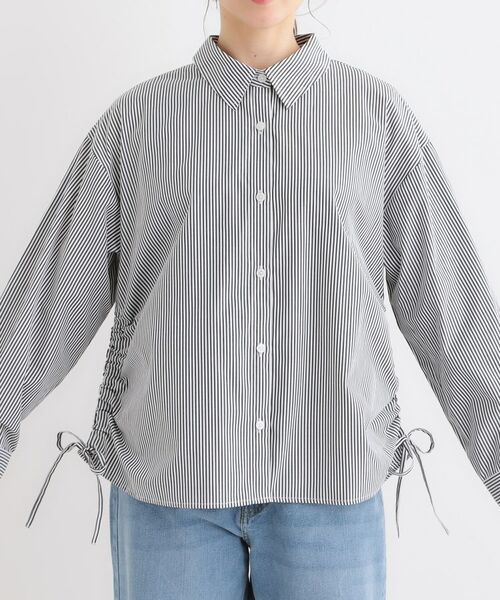 SHOO・LA・RUE / シューラルー シャツ・ブラウス | 【洗える/S-LL】サイドリボンで差をつける さらさら綿混シャツ | 詳細14