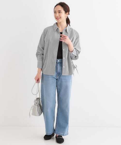 SHOO・LA・RUE / シューラルー シャツ・ブラウス | 【洗える/S-LL】サイドリボンで差をつける さらさら綿混シャツ | 詳細7