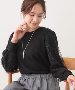 SHOO・LA・RUE / シューラルー ニット・セーター | 【S-LL】1枚で華やかになる お袖レースドッキングニット