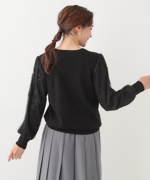 SHOO・LA・RUE / シューラルー ニット・セーター | 【S-LL】1枚で華やかになる お袖レースドッキングニット | 詳細6