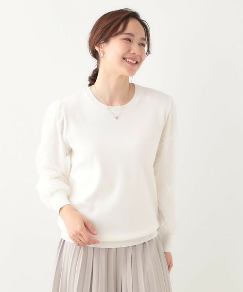 SHOO・LA・RUE / シューラルー ニット・セーター | 【S-LL】1枚で華やかになる お袖レースドッキングニット | 詳細9