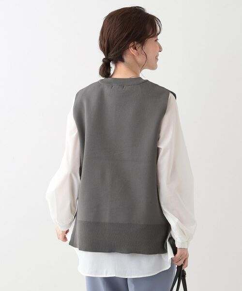 SHOO・LA・RUE / シューラルー その他トップス | 【S-LL/2点セット】着回し自在 ニットベスト+フレアブラウス | 詳細1