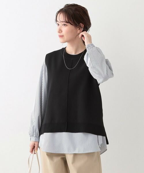 SHOO・LA・RUE / シューラルー その他トップス | 【S-LL/2点セット】着回し自在 ニットベスト+フレアブラウス | 詳細8